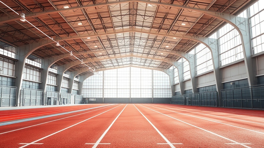 온도와 습도가 조절되는 실내 체육 시설의 러닝 공간